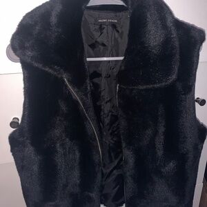 Black Faux Fur Vest